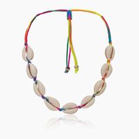Beach Shell Colorful Braided Rope No Inlaid Necklace sku image 1