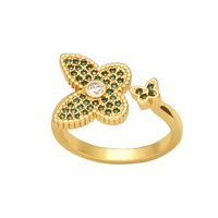 Fashion Copper Butterfly Ring Daily Electroplating Zircon Copper Rings main image 2