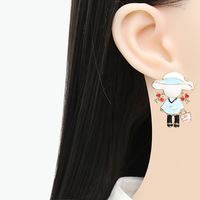Women's Cute Cartoon Character Alloy Ear Studs Cartoon Retro Stoving Varnish Drop Earrings main image 1