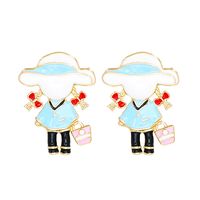 Women's Cute Cartoon Character Alloy Ear Studs Cartoon Retro Stoving Varnish Drop Earrings main image 5