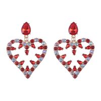 Women's Retro Bohemian Heart Shape Alloy Earrings Diamond Artificial Gemstones Drop Earrings main image 3