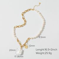Simple Style Stainless Steel Letter Pattern Heart Shape Twist Necklace Artificial Pearl Stainless Steel Necklaces main image 2