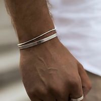 Men's Fashion Simple Style Geometric Stainless Steel Bracelets No Inlaid Stainless Steel Bracelets main image 3