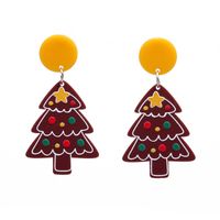 Women's Couple Men's Fashion Christmas Tree Santa Claus Snowman Acrylic Earrings Cartoon Pattern No Inlaid Drop Earrings main image 4