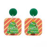 Women's Couple Men's Fashion Christmas Tree Santa Claus Snowman Acrylic Earrings Cartoon Pattern No Inlaid Drop Earrings sku image 5