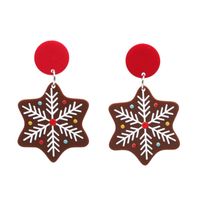Women's Couple Men's Fashion Christmas Tree Santa Claus Snowman Acrylic Earrings Cartoon Pattern No Inlaid Drop Earrings main image 3