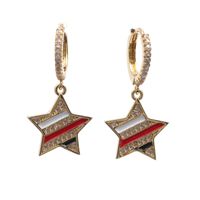 Women's Men's Fashion Star Copper Earrings Rhinestones Drop Earrings main image 5