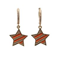 Women's Men's Fashion Star Copper Earrings Rhinestones Drop Earrings main image 4