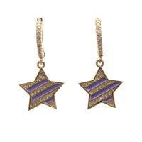 Femmes Hommes Mode Star Cuivre Boucles D'oreilles Strass Boucles D'oreilles main image 3