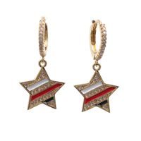 Women's Men's Fashion Star Copper Earrings Rhinestones Drop Earrings sku image 5
