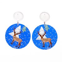 Women's Couple Men's Fashion Animal Christmas Tree Santa Claus Acrylic Earrings Cartoon Pattern No Inlaid Drop Earrings sku image 1