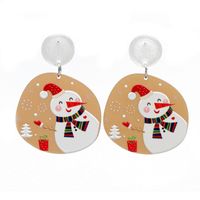 Women's Couple Men's Fashion Animal Christmas Tree Santa Claus Acrylic Earrings Cartoon Pattern No Inlaid Drop Earrings sku image 9