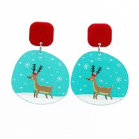 Women's Couple Men's Fashion Animal Christmas Tree Santa Claus Acrylic Earrings Cartoon Pattern No Inlaid Drop Earrings sku image 8