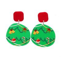 Women's Couple Men's Fashion Animal Christmas Tree Santa Claus Acrylic Earrings Cartoon Pattern No Inlaid Drop Earrings sku image 11
