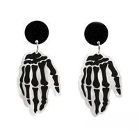 Women's Men's Fashion Halloween Pattern Cat Acrylic Earrings Animal Pattern No Inlaid Drop Earrings sku image 10