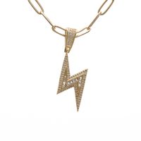 Fashion Cross Letter Lightning Copper Cross Rhinestones Necklace main image 2