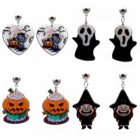 Femmes Hommes Mode Motif Halloween Acrylique Boucles D'oreilles Animaux Motif Pas D'incrustation Boucles D'oreilles main image 6