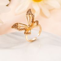 Women's Elegant Fashion Geometric Heart Butterfly Metal Rings Plating Artificial Rhinestones sku image 6