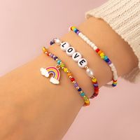 Fashion Beach Letter Rainbow Plastic/resin Beads Bracelets main image 1