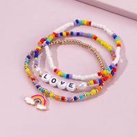 Fashion Beach Letter Rainbow Plastic/resin Beads Bracelets main image 4