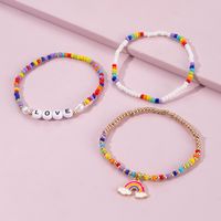 Fashion Beach Letter Rainbow Plastic/resin Beads Bracelets sku image 1