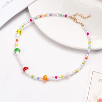 Casual Fashion Geometric Letter Heart Polymer Clay Inlaid Pearls Necklace sku image 5