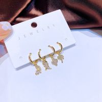 Women's Fashion Dinosaur Copper Earrings Inlay Zircon Drop Earrings 4 Pieces main image 5