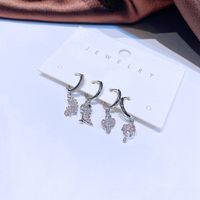 Women's Fashion Dinosaur Copper Earrings Inlay Zircon Drop Earrings 4 Pieces main image 3