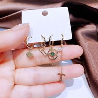 Women's Ins Style Fashion Geometric Copper Earrings Inlaid Zircon Zircon Drop Earrings main image 3
