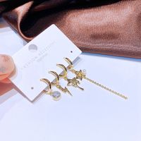 Women's Fashion Star Copper Earrings Plating Inlaid Zircon Zircon Drop Earrings 4 Pieces main image 4