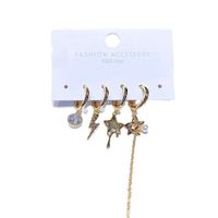 Women's Fashion Star Copper Earrings Plating Inlaid Zircon Zircon Drop Earrings 4 Pieces main image 5
