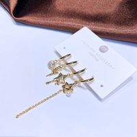 Women's Fashion Star Copper Earrings Plating Inlaid Zircon Zircon Drop Earrings 4 Pieces main image 3