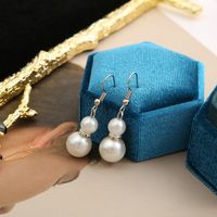 Women's Fashion Gourd Alloy Earrings Inlay Rhinestone Pearl Drop Earrings main image 2