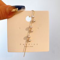 Women's Fashion Lines Alloy Ear Hook Inlaid Pearls Pearl Clip&cuff Earrings main image 5