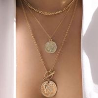 Retro Fashion Round Alloy Plating No Inlaid Pendant Necklace main image 5