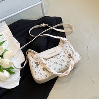 Mujeres Moda Impresión Acolchado Cuadrado Hebilla Magnética Bolso Cuadrado Bolsa Para Las Axilas Lienzo Bolsos De Hombro main image 1