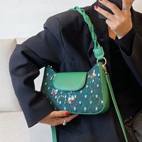 Mujeres Moda Impresión Acolchado Cuadrado Hebilla Magnética Bolso Cuadrado Bolsa Para Las Axilas Lienzo Bolsos De Hombro main image 2