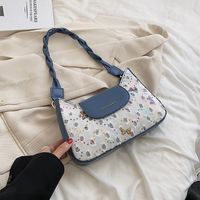 Women's Fashion Printing Quilted Square Magnetic Buckle Square Bag Underarm Bag Canvas Shoulder Bags sku image 3