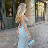 Women's Strap Dress Sexy Backless Sleeveless Solid Color Date main image 6