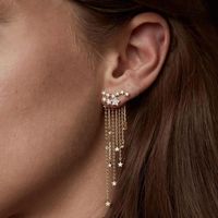 Frau Mode Stern Quaste Legierung Strass Ohrringe Diamant Künstliche Strasssteine Ohrringe main image 3
