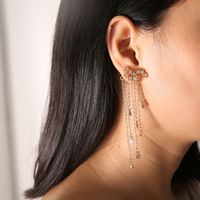 Frau Mode Stern Quaste Legierung Strass Ohrringe Diamant Künstliche Strasssteine Ohrringe main image 2