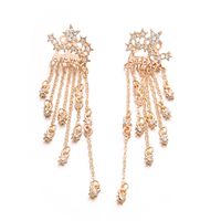 1 Pair Fairy Style Star Inlay Alloy Artificial Gemstones Drop Earrings sku image 1