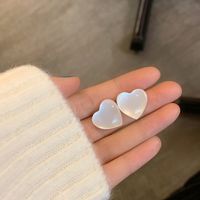 Simple Style Heart Shape Plastic No Inlaid Ear Studs sku image 1