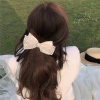 Sweet Bow Knot Chiffon Artificial Pearls Hair Clip 1 Piece main image 1