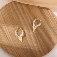 Women's Elegant Heart Brass Earrings Plating Artificial Pearls Earrings sku image 1