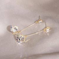 Women's Elegant Geometric Brass Earrings Plating Zircon Earrings main image 3