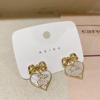 Femmes Mignon Cœur Alliage Des Boucles D'oreilles Placage Strass Boucles D'oreilles main image 3