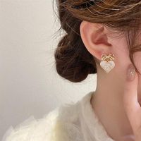 Women's Cute Heart Alloy Earrings Plating Rhinestones Earrings main image 2