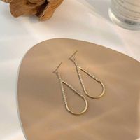 Women's Simple Style Water Droplets Brass Earrings Plating Rhinestones Earrings main image 2