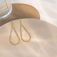 Women's Simple Style Water Droplets Brass Earrings Plating Rhinestones Earrings main image 4